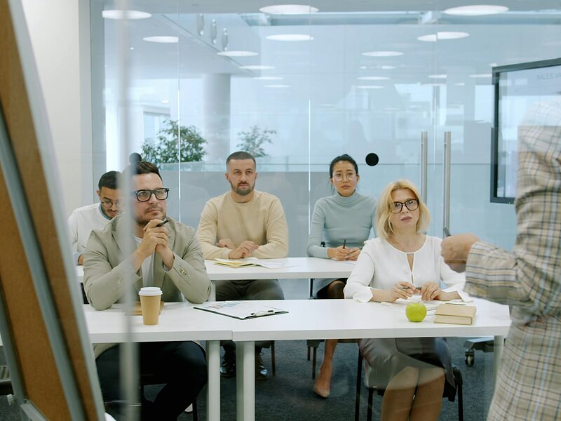 The S.F.G. Enterprise team in a morning training huddle